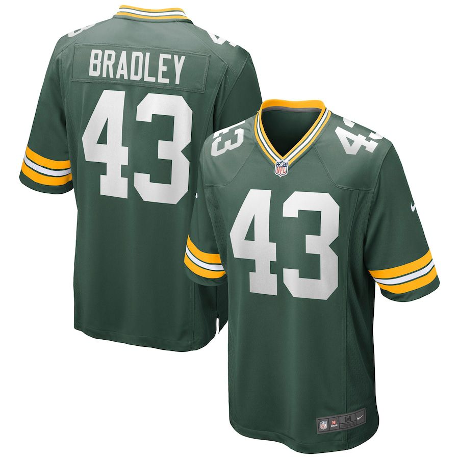 Men Green Bay Packers 43 Hunter Bradley Nike Green Game NFL Jersey